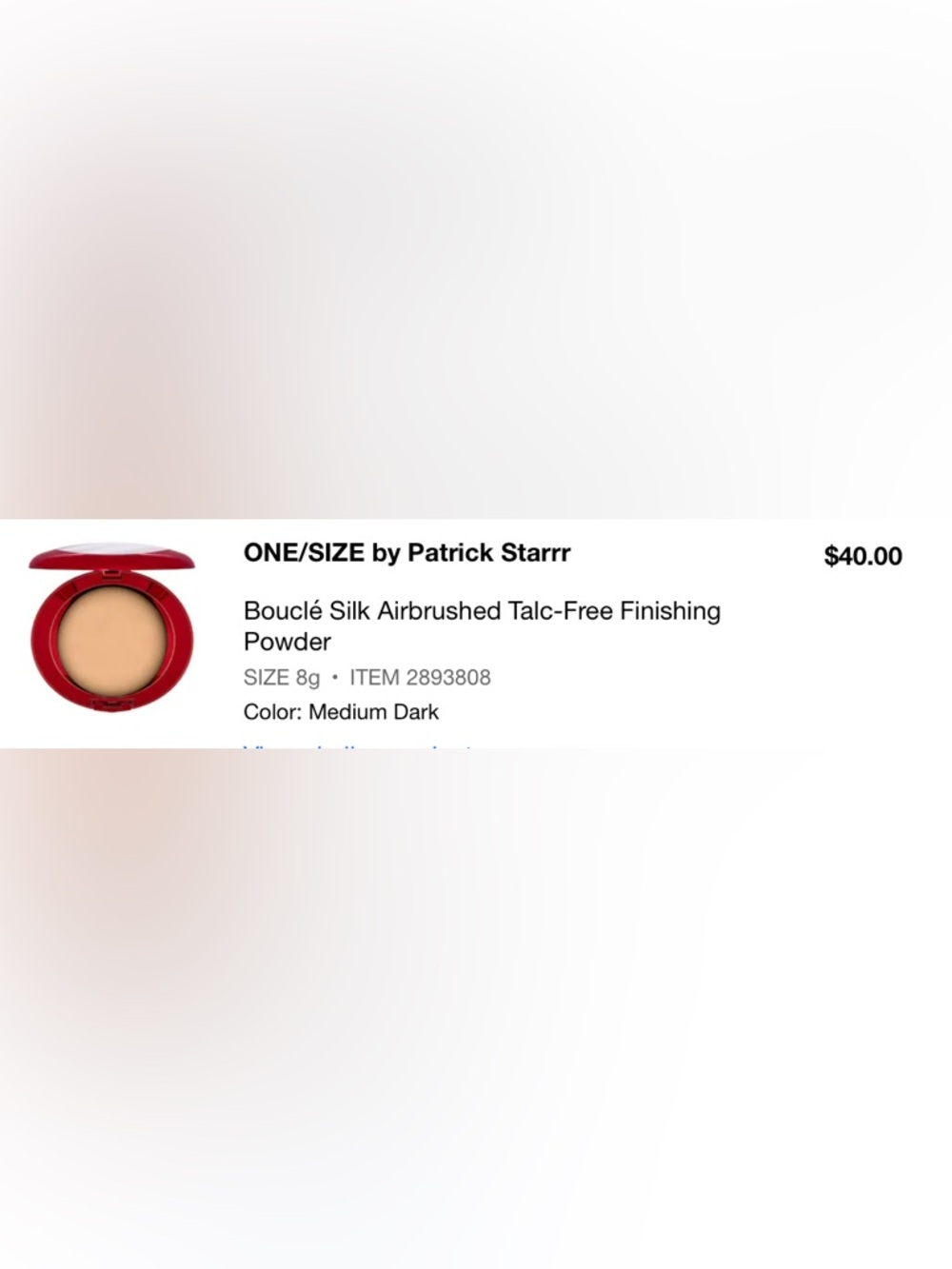 ONE/SIZE Bouclé Silk Cellulose Airbrushed Powder, by Patrick Starr